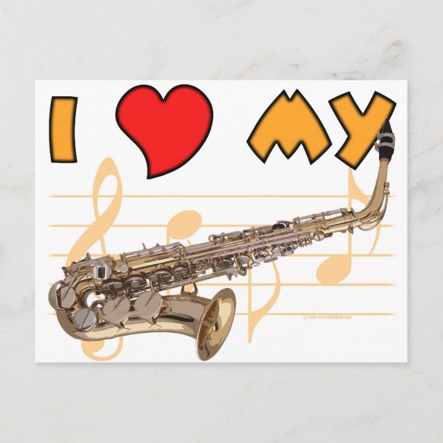 Cartão Postal Amar Meu Sax (Frente)