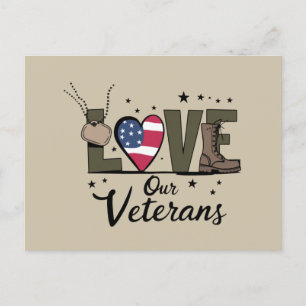 Cartão Postal Amar o Dia dos Nossos Veteranos Orgulhoso Dia Mili