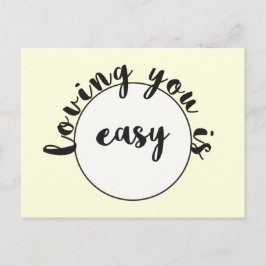 Cartão Postal Amar você é fácil - Citação romântica Cartão-posta