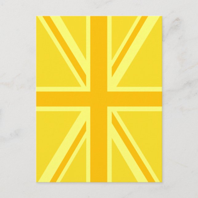 Cartão Postal Amarelo Amarelo Jack British Flag Background (Frente)