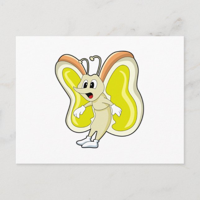Cartão Postal Amarelo borboleta (Frente)