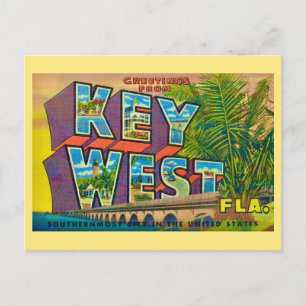 Cartão Postal Amarelo de Boas-vindas em Key West