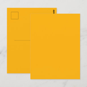 Cartão Postal Amarelo de Solidago Outono Cor Sólida