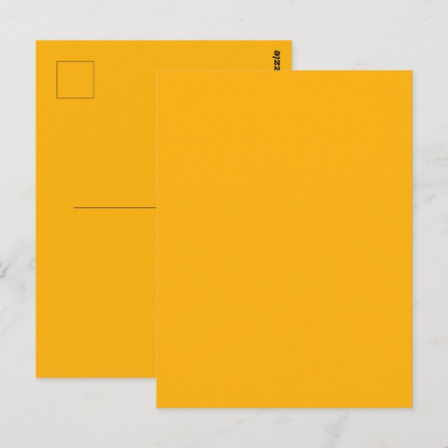 Cartão Postal Amarelo de Solidago Outono Cor Sólida (Frente/Verso)