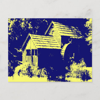 Cartão Postal Amarelo e Marinho Blue Mabry Mill