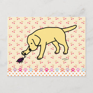 Cartão Postal Amarelo Labrador Amigável