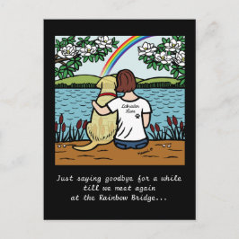 Cartão Postal Amarelo Labrador Angel e mamãe Brown