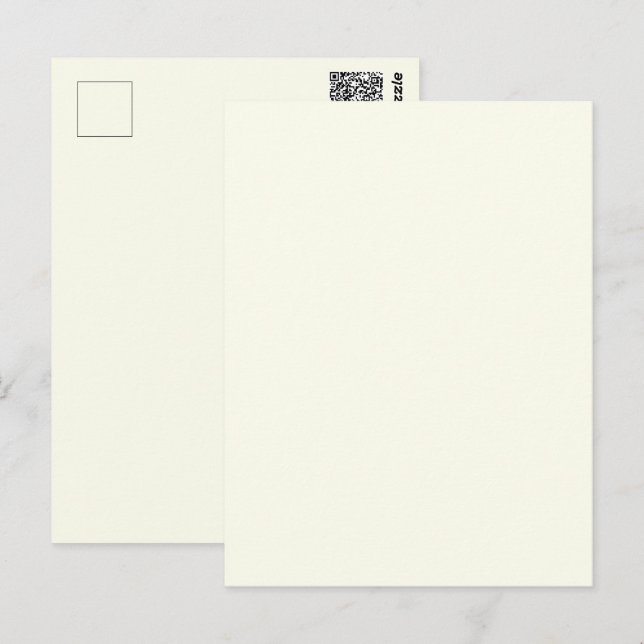 Cartão Postal Amarelo Macio Pálido Branco Pastel Cor Sólida (Frente/Verso)