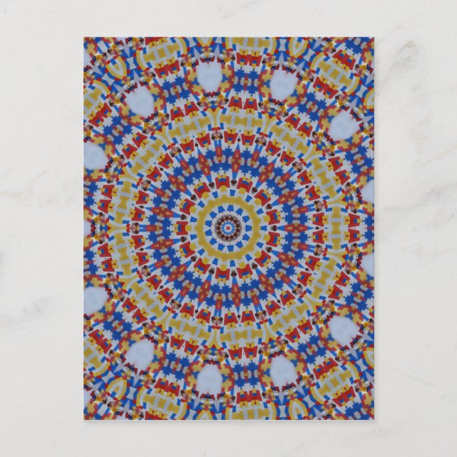 Cartão Postal Amarelo Mandala (Frente)
