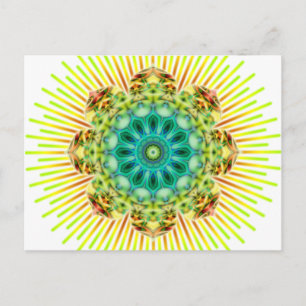 Cartão Postal Amarelo Mandala faça seu próprio histórico