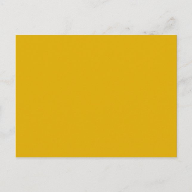 Cartão Postal Amarelo Mostarda Cor Sólida (Frente)