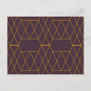 Cartão Postal Amarelo, roxo, simples, gráfico geométrico moderno