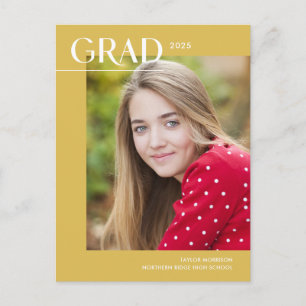 Cartão Postal Amarelo Vibrante Moderno Grad Foto Festa de Format