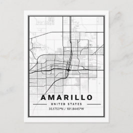 Cartão Postal Amarillo Texas EUA Cartaz Mapa da Cidade Viagem