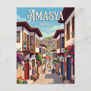 Cartão Postal Amasya Cidade Velha Beco Turquia
