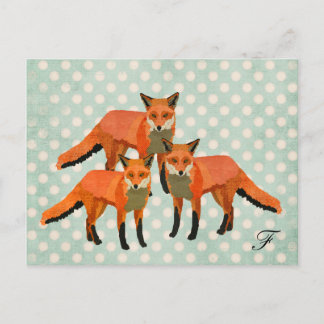 Cartão postal Amber Foxes Monogramas