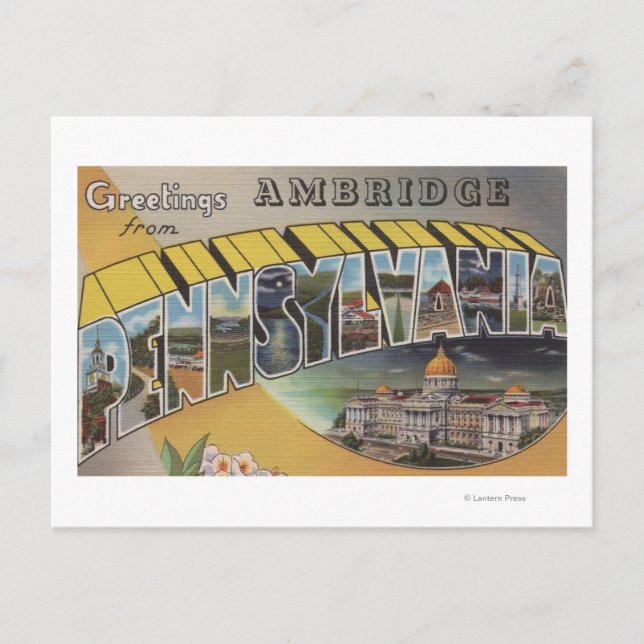 Cartão Postal Ambridge, Pensilvânia - Grandes Cenas de Letra (Frente)