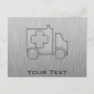 Cartão Postal Ambulância; Aspecto metálico