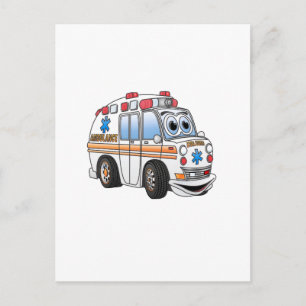 Cartão Postal Ambulância Engraçada Cartoon