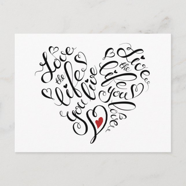 Cartão Postal Ame A Vida Que Você Vive (Frente)