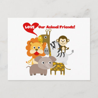 Cartão Postal Ame Os Nossos Amigos Animais