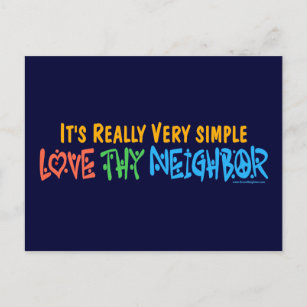 Cartão Postal Ame seu vizinho - Coração, Sinal de Paz