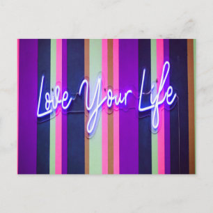 Cartão Postal Ame Sua Vida Palavras Positivas Coloridas