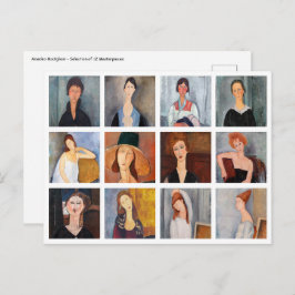 Cartão Postal Amedeo Modigliani - Colagem de Obras-Domésticas