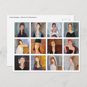 Cartão Postal Amedeo Modigliani - Colagem de Obras-Domésticas