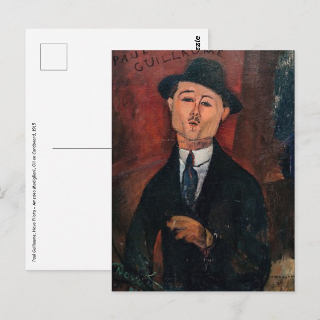 Cartão Postal Amedeo Modigliani - Paul Guillaume, Novo Pilota (Frente/Verso)