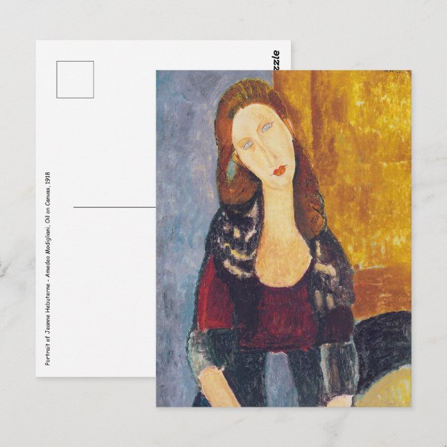 Cartão Postal Amedeo Modigliani - Retrato Jeanne Hebuterne #2 (Frente/Verso)