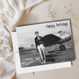 Cartão Postal Amelia Earhart Foto Preta e Branca, Aniversário da