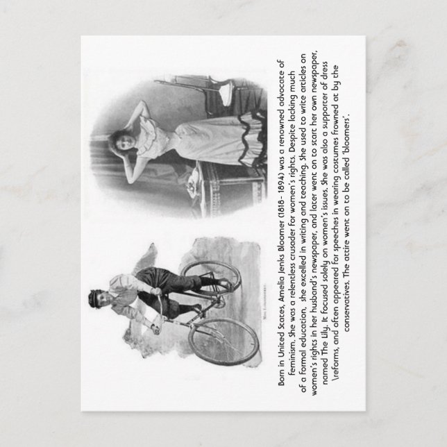 Cartão Postal Amelia Jenks Bloomer (Frente)