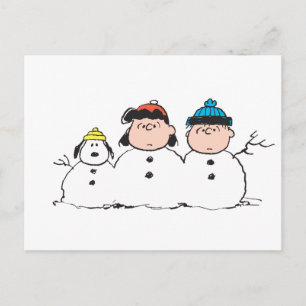 Cartão Postal Amendoins   3 Pessoa Snowman