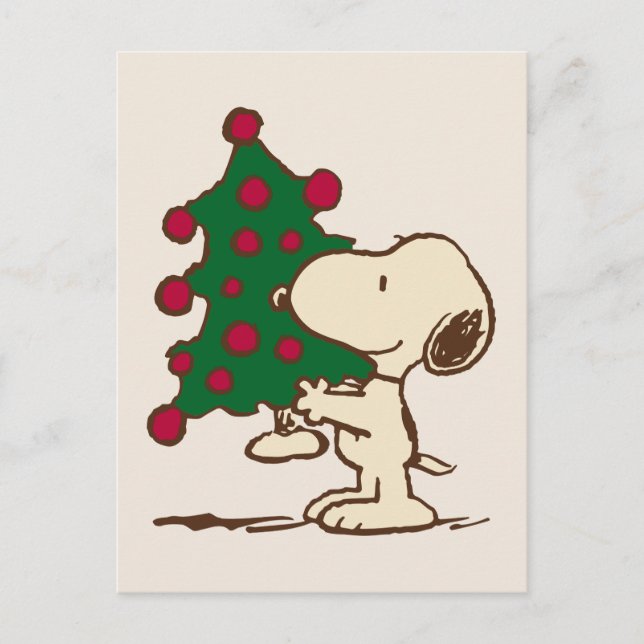 Cartão Postal Amendoins | Árvore de Natal de Snoopy (Frente)