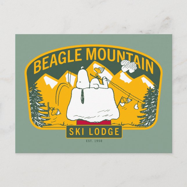 Cartão Postal Amendoins | Beagle Mountain Ski Lodge (Frente)
