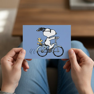 Cartão Postal Amendoins   Bicicleta Snoopy & Woodstock