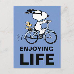 Cartão Postal Amendoins   Bicicleta Snoopy & Woodstock
