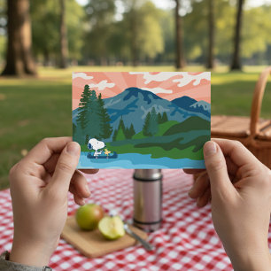 Cartão Postal Amendoins   Canoa de Snoopy e Woodstock