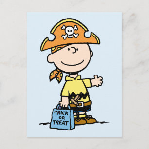 Cartão Postal Amendoins Charlie Brown Pirata Halloween