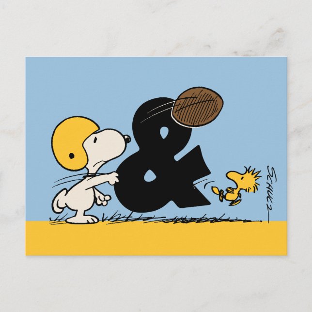 Cartão Postal Amendoins | Futebol Snoopy & Woodstock (Frente)