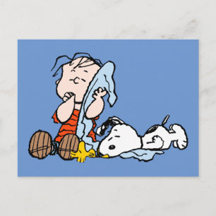 Cartão Postal Amendoins Linus, Snoopy e Woodstock Dormindo