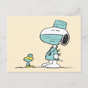 Cartão Postal Amendoins   Médicos Snoopy e Woodstock