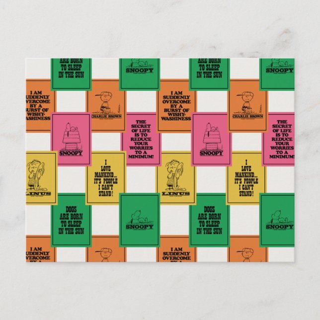 Cartão Postal Amendoins | Padrão de bloco de cores divertido (Frente)