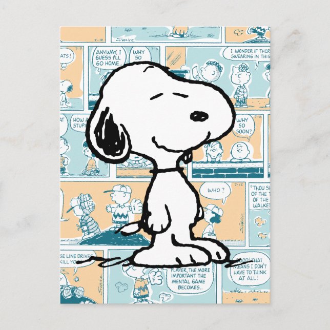 Cartão Postal Amendoins | Padrões de banda desenhada Snoopy (Frente)