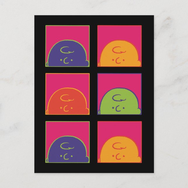 Cartão Postal Amendoins | Pop de arte moderna é Charlie Brown (Frente)