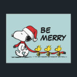 Cartão Postal Amendoins | Snoopy & Friends Winter Scarf<br><div class="desc">Celebre as férias e o seu amor pelos amendoins com este design bonitinho com Snoopy,  Woodstock e amigos vestindo um lenço vermelho de inverno.</div>