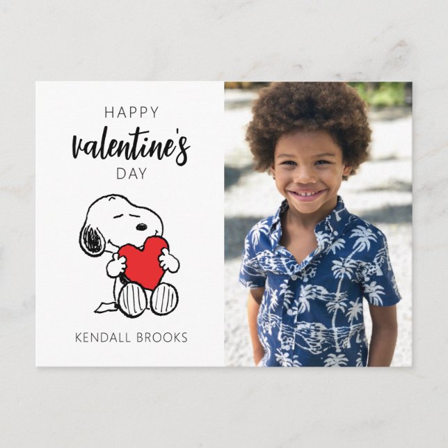 Cartão Postal Amendoins | Snoopy Heart Hug (Frente)