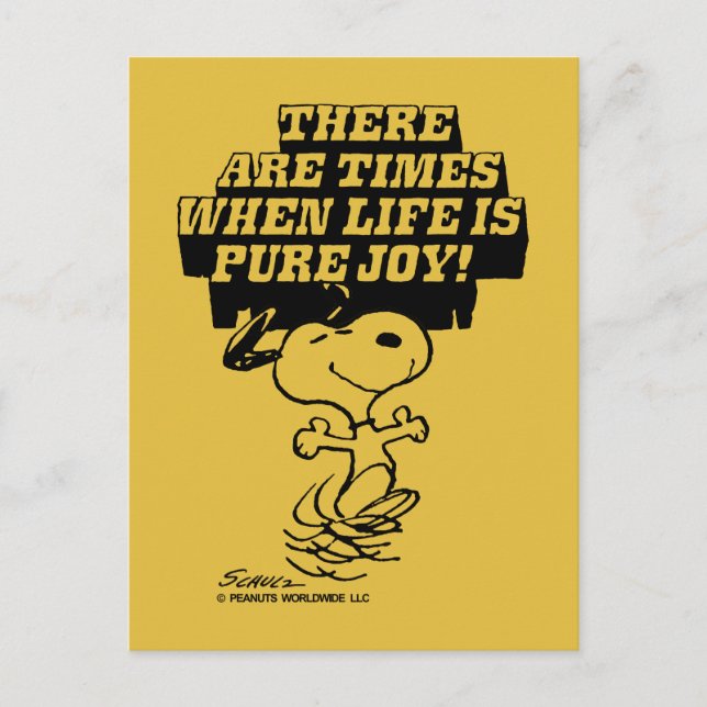 Cartão Postal Amendoins | Snoopy Pura Alegria (Frente)