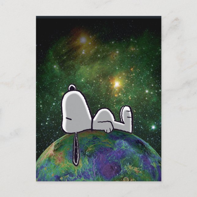 Cartão Postal Amendoins | Snoopy Spacout (Frente)